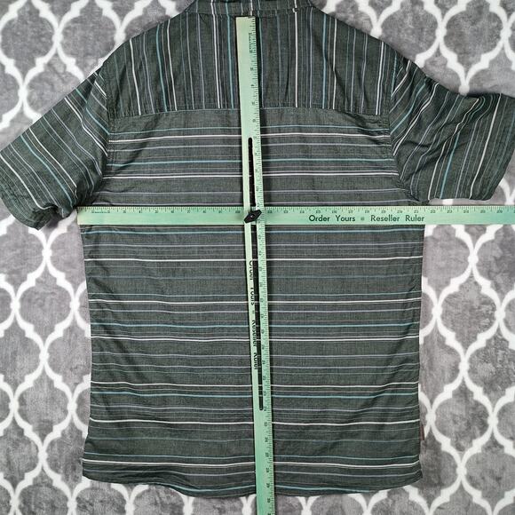HippyTree Shirt Men Large Gray Striped Short Sleeve Surf Outdoors - Picture 4 of 9